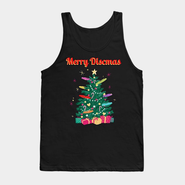 Christmas - Merry Discmas, Disc Golf Christmas,Family Matching T-shirt, Pjama Tank Top by DigillusionStudio